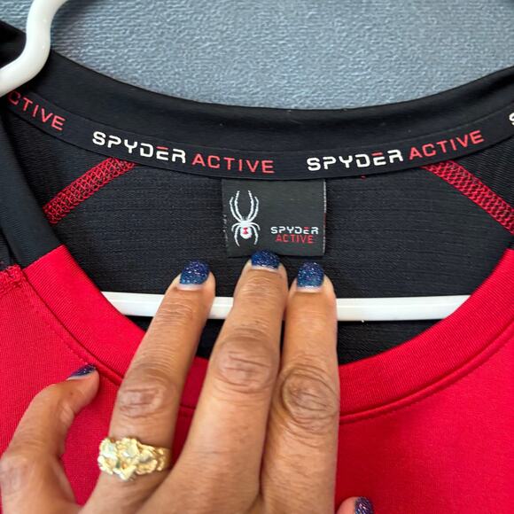 Spyder Active ProWeb Gorpcore Red Black Long Sleeve Athletic Shacket Thick XL - Picture 3 of 14